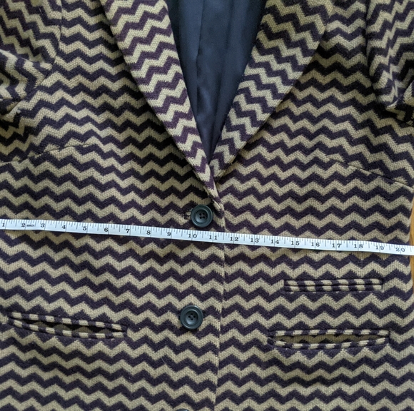 EUC Boden taupe and purple chevron wool winter coat - Picture 10 of 16